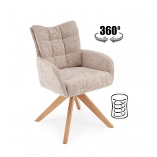 Auduma krēsls K-540, bēšs/ozols